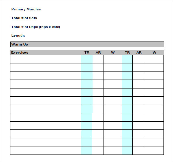 Exercise Log Template - 8+ Free Pdf , Doc Download