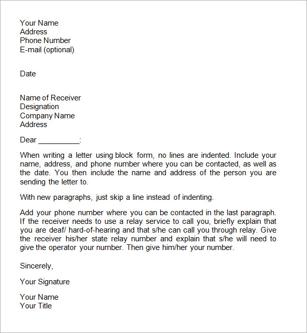 Slim Image Business Letter Format