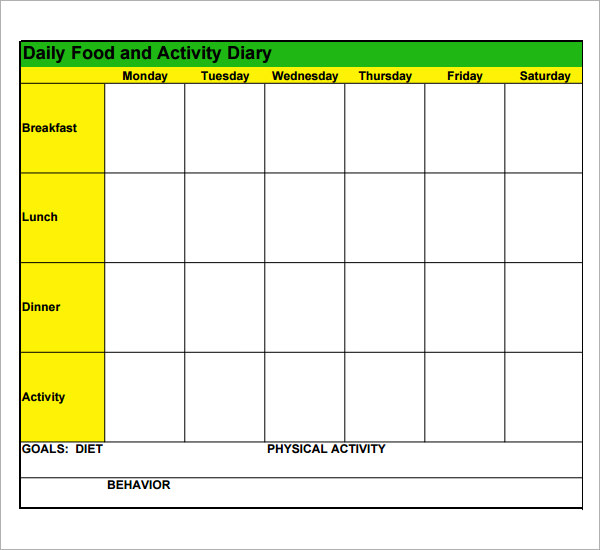 excel calorie tracker template