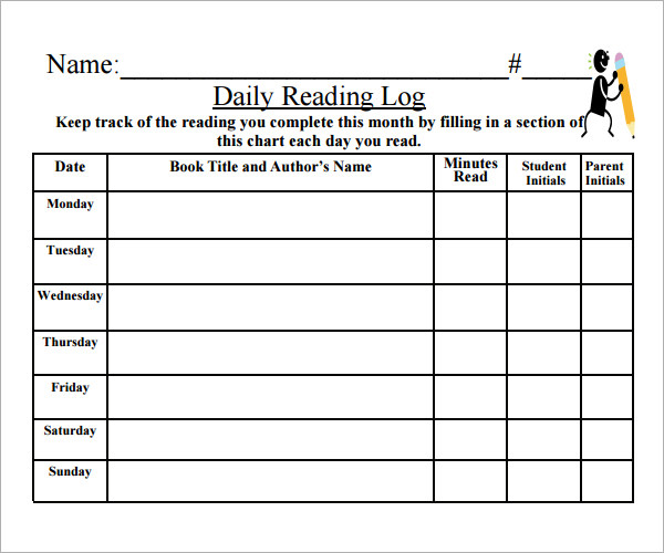 Reading Log Template Pdf Free