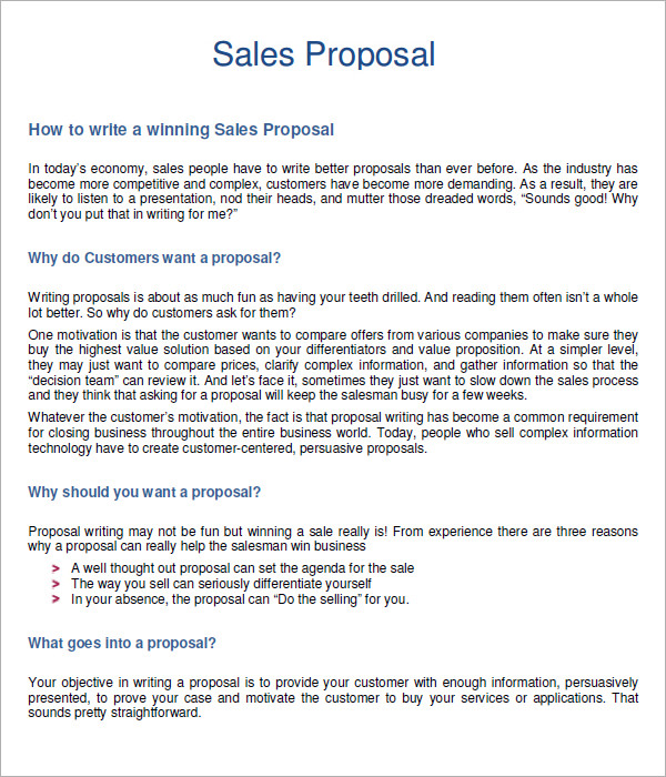 How To Write A Business Proposal Template