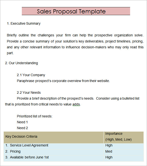Sales Proposal Template 13+ Download Free Documents in PDF, Word