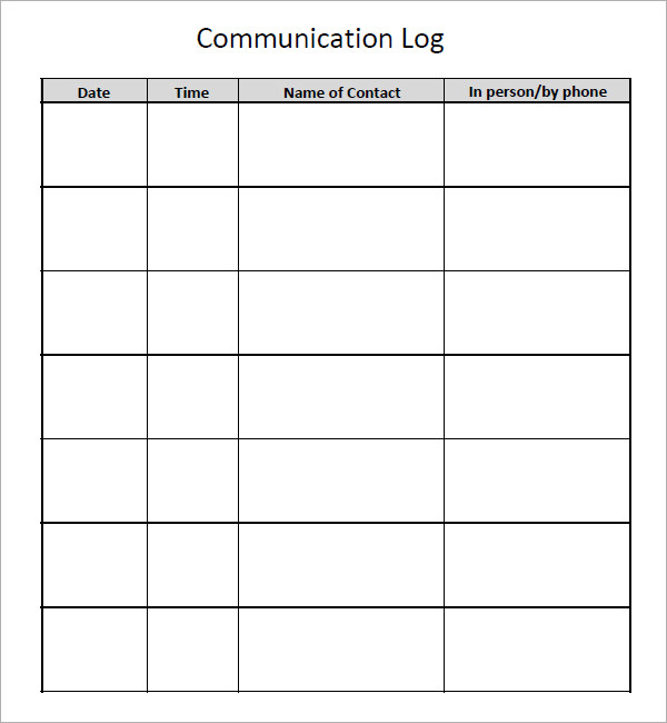 Communication Log Template - 8+ Free Pdf , Doc Download