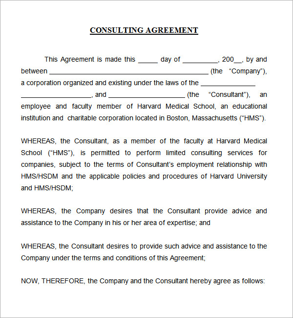Consulting Agreement 7 Free Pdf , Doc Download