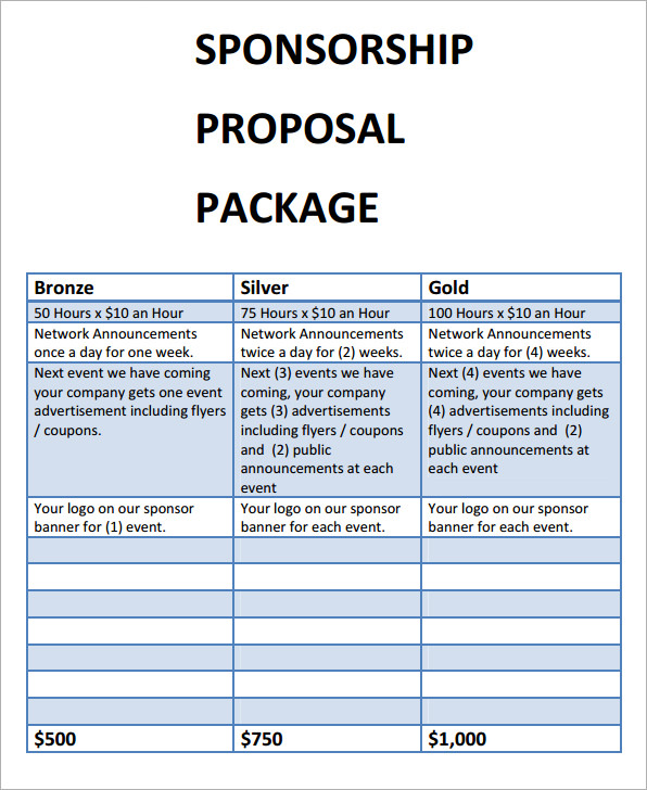 Sponsorship Proposal Template 9+ Download Free Documents in PDF, Word