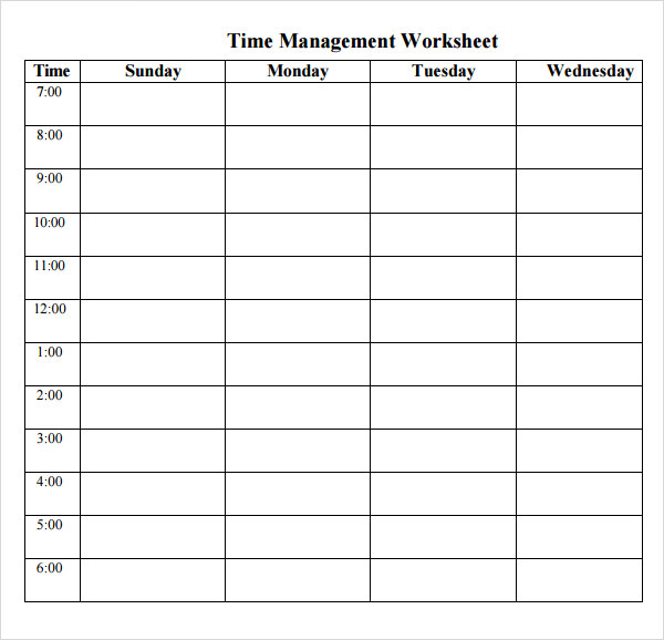 Time Management Worksheet Pdf