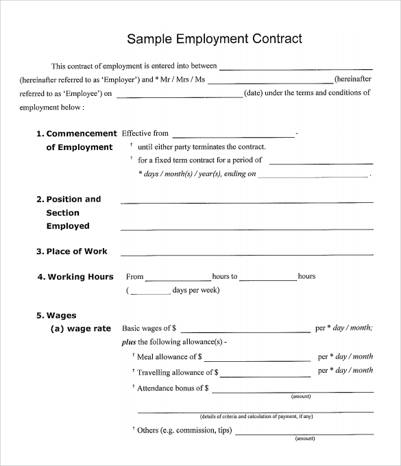 Employment Contract 9  Download Documents in PDF DOC