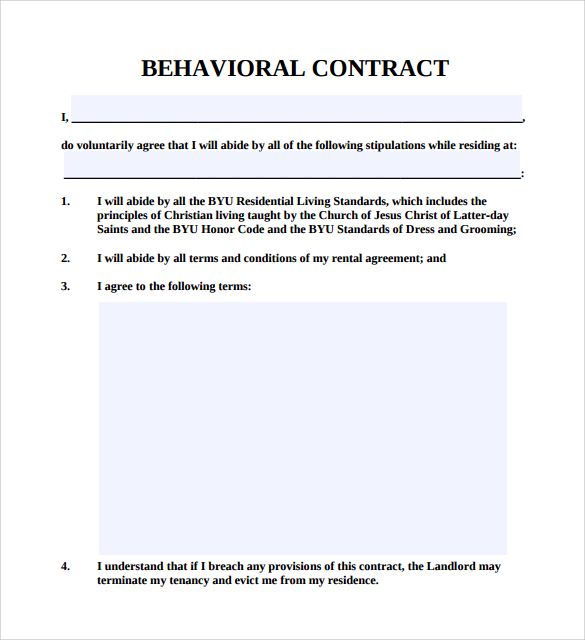 Printable Counselling Contract Template