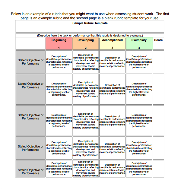 Excel Hiring Rubric Template Rubric Template 47+ Free Word, Excel