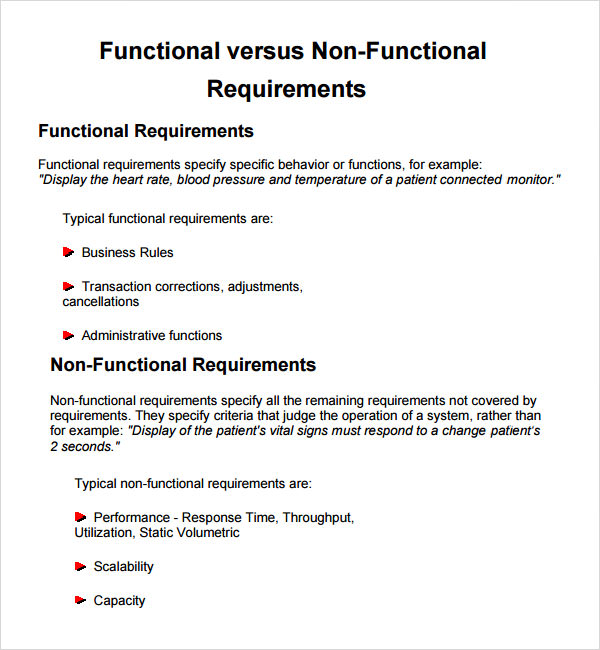 Functional Requirements Document Template Pdf Free Documents