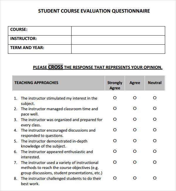evaluation questions examples