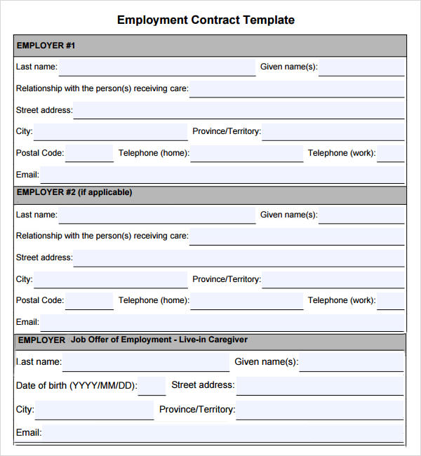 Employment Contract Template Free Download