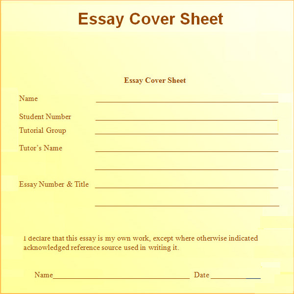 Ncad essay cover sheet