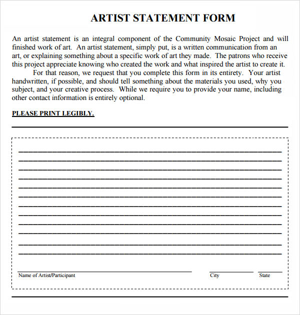artist statement template