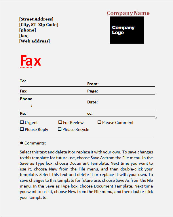 Fax Cover Sheet Template 6+ Free Download in Word, PDF