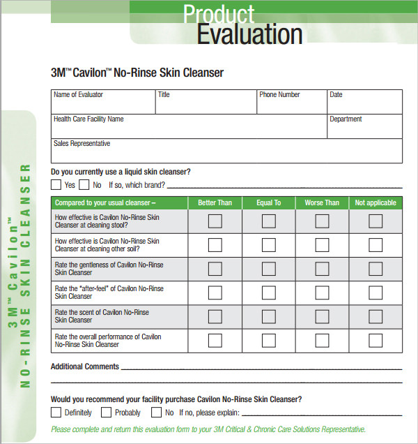 product-evaluation-9-free-samples-examples-format