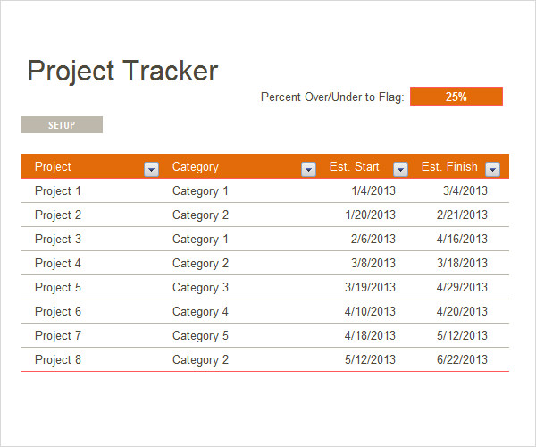 Excel Template Project Tracking