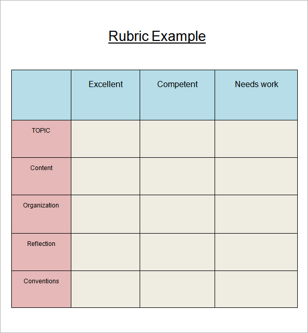 Brochure Rubric Template