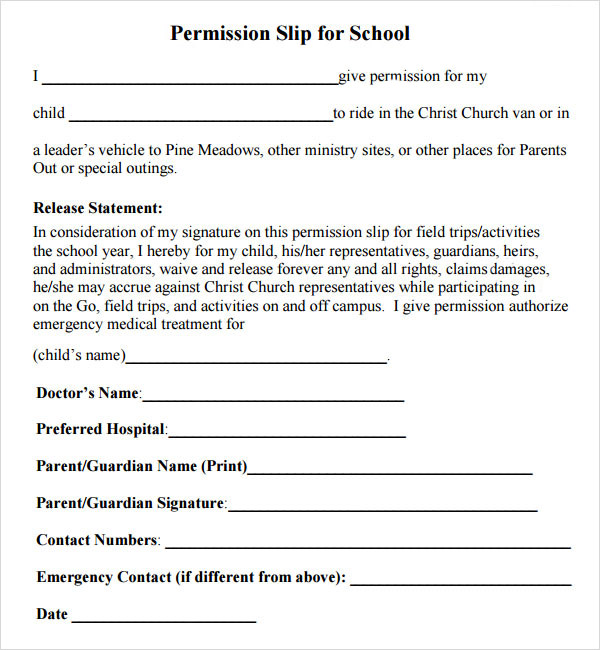 Student Permission Slip Template Printable Templates Student Permission Slip Template Printable Templates