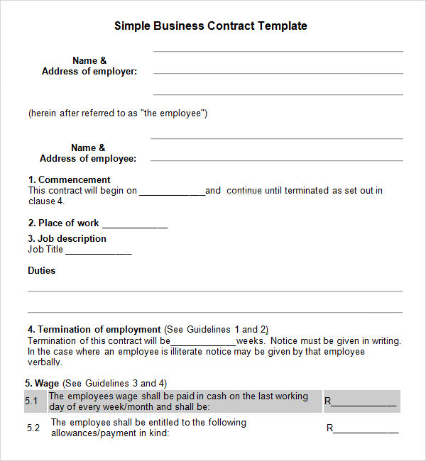 business to business contract template
