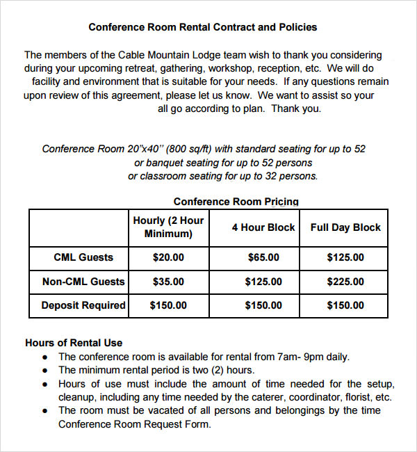 Rental Contract 7 Free PDF DOC Download Sample Templates