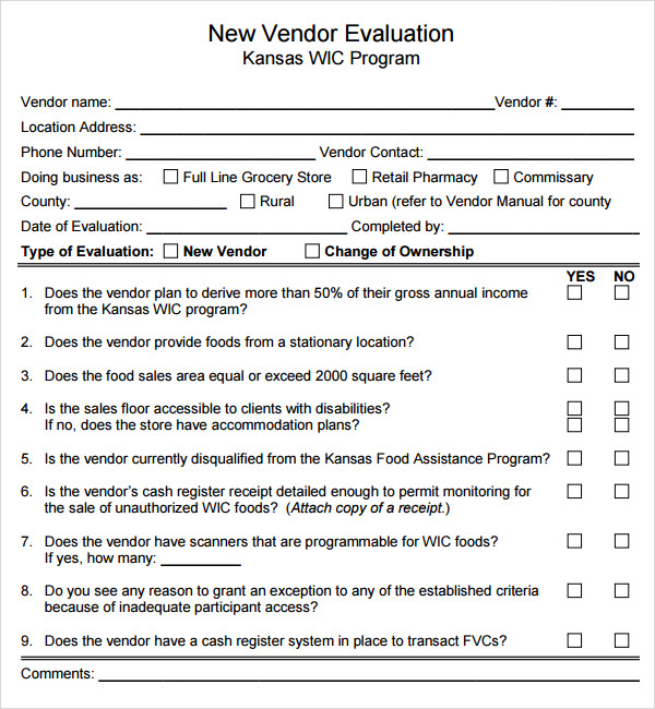 Free Vendor Evaluation Form Template Download Free Poninternet Free Vendor Evaluation Form Template Download Free Poninternet