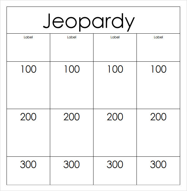 Jeopardy Template 7 Free PDF , PPT Download