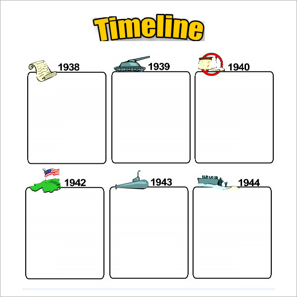 blank horisontal history timeline template for kids