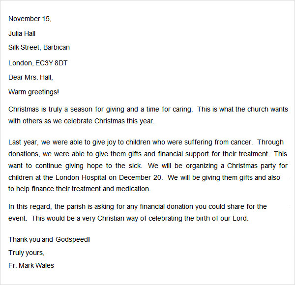 Letter Of Thanks For Donation To Church - Church Donation Letter For