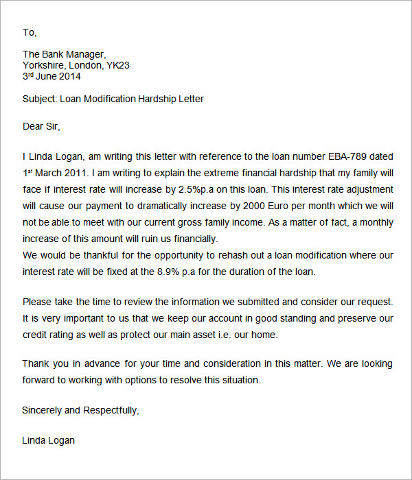 How to write a hardship letter to bank