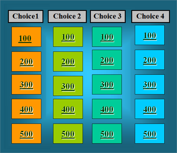 Jeopardy Template 7 Free PDF PPT Download