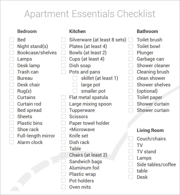 Unique Apartment Essential List with Simple Decor