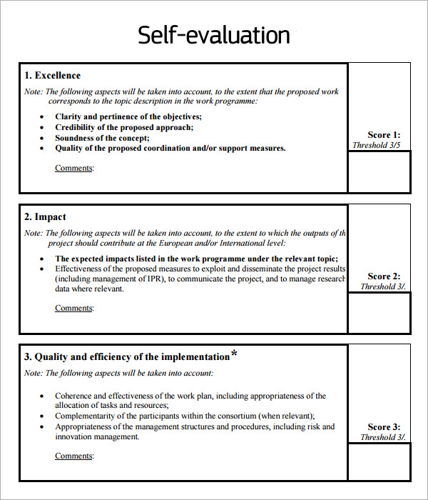 creative writing self evaluation