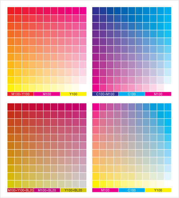 CMYK Color Chart 8 Free Download For PDF Sample Templates