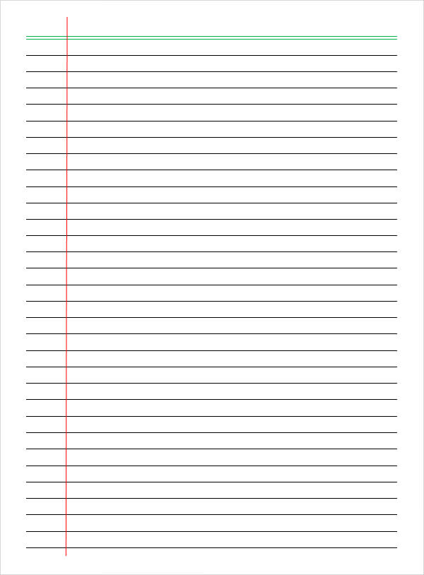College Ruled Paper Template For Microsoft Word sintrust