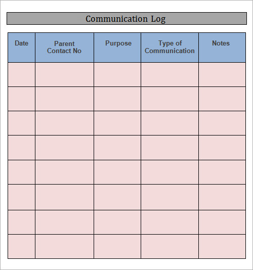 Log Template Download Documents in PDF , Word , Excel