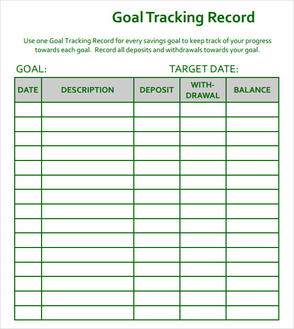 Goal Tracking Template 9+ Download Free Documents in PDF