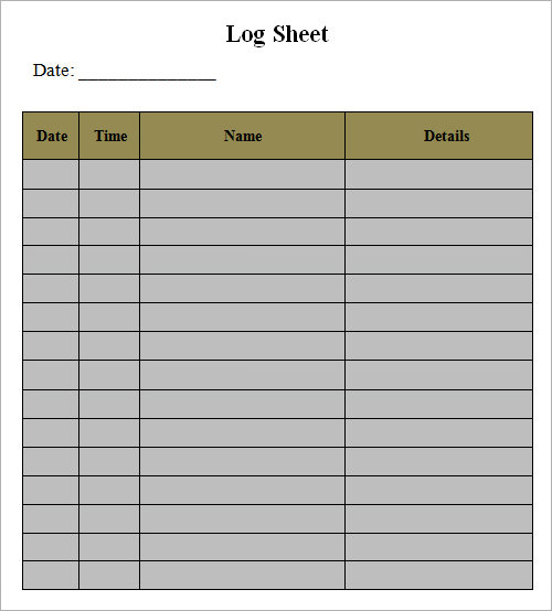 Log Template Download Documents in PDF , Word , Excel