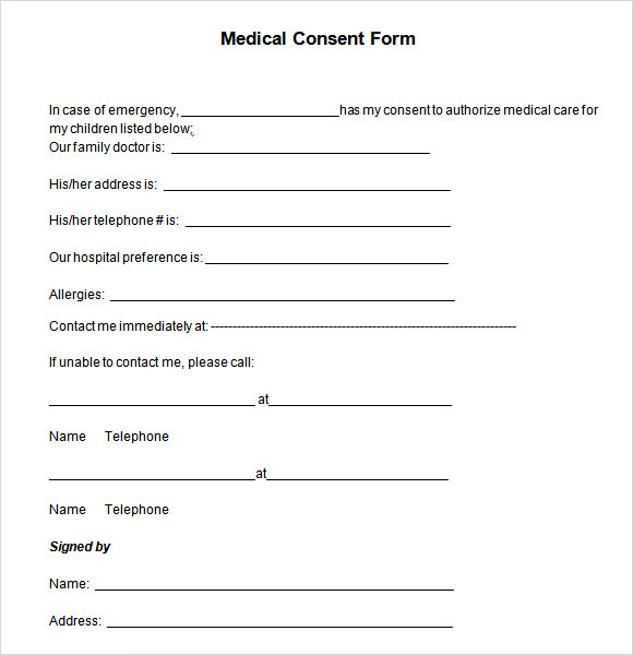 Medical Consent Form For Minor Truongquoctesaigon Edu Vn