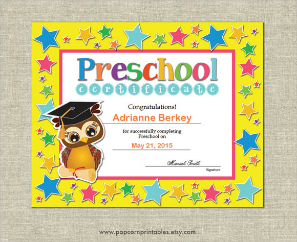 Kindergarten graduation certificate bxeunited