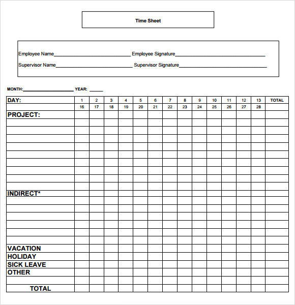 Monthly Timesheet Template 15+ Download Free Documents in PDF, Word