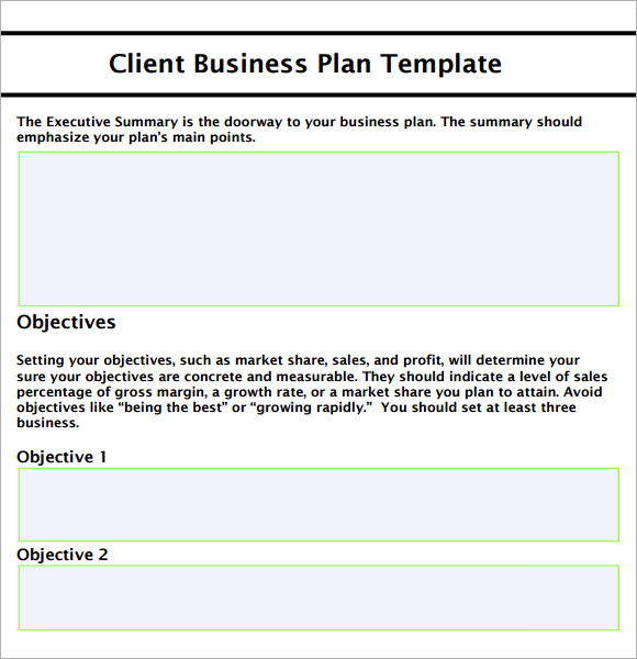 Short term business plan template