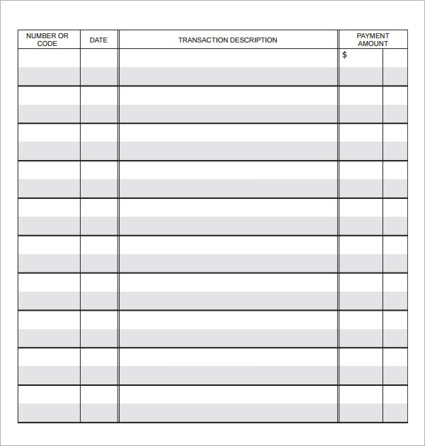 checkbook register free printable