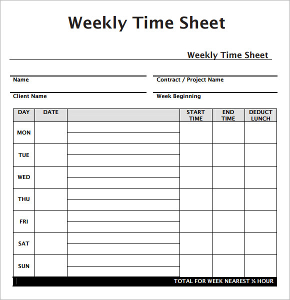 weekly employee timesheet