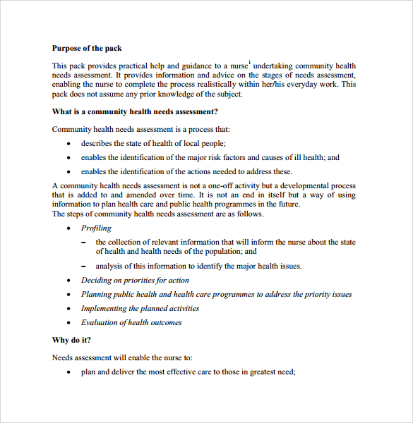 FREE Sample Needs Assessment Templates In PDF MS Word