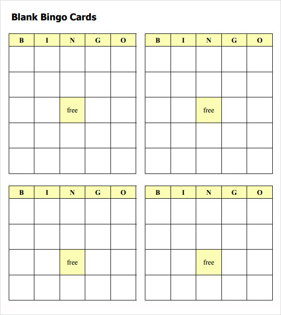 Blank Bingo Cards Printable Pdf