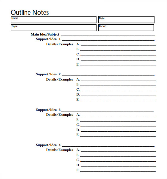 microsoft word 2007 outline template