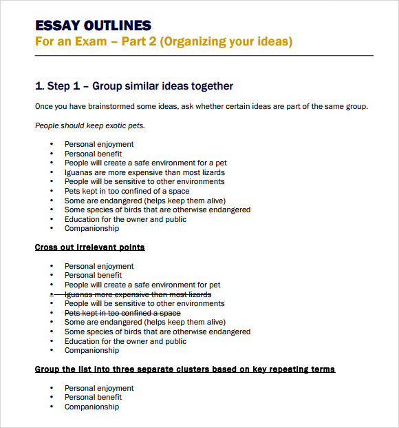 Essay format and outline example - How to Write