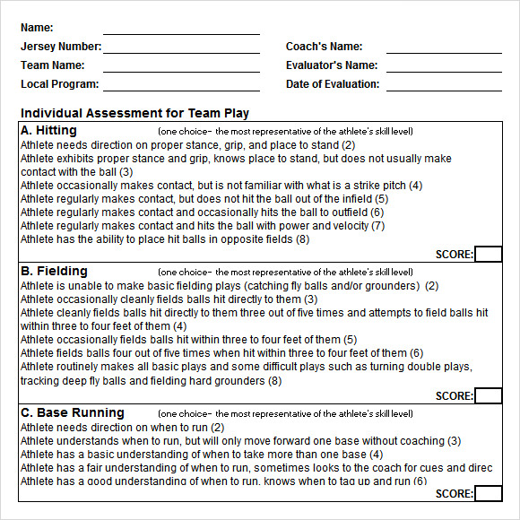 Free Sample Skills Assessment Templates In Pdf Ms Word Excel