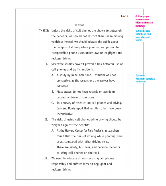 How to make an outline for a legal research paper